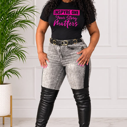 Breast Cancer Awareness Tee – Black & Pink