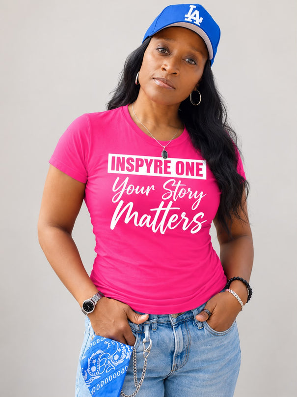 Breast Cancer Awareness Tee – Pink & White (Women’s Fit)